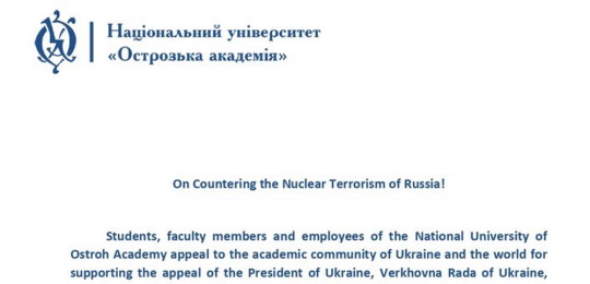 On Countering the Nuclear Terrorism of Russia!